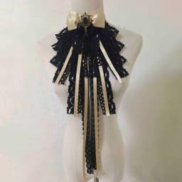 Lolita Black Lace Bow Ties Court Style Elegant Fashion Women's Dress Shirt Bowtie Anime Cosplay Accessories Detachable Collars