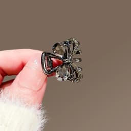 Korean Style Exquisite Black Crystal Bow Small Grab Clip for Women Alloy Cute Hair Clips Mini Hair Claw Fashion Hair Accessories