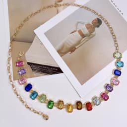 Designer's New Color Rhinestone Chain Belt Niche Exquisite Fashion Jewel Waist Chain Female Unique Banquet Dress Accessories