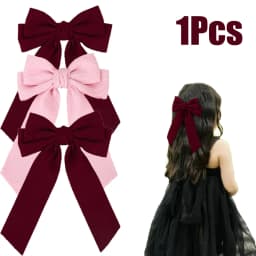 Corduroy Big Bow Hair Clip Long Ribbon Tail Back Head Bowknot Barrette Elegant Vintage Hair Headwear Accessories For Girls Women