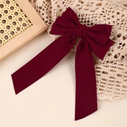 Corduroy Big Bow Hair Clip Long Ribbon Tail Back Head Bowknot Barrette Elegant Vintage Hair Headwear Accessories For Girls Women
