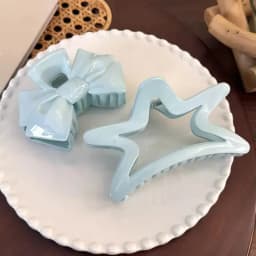 1/4pcs new fresh sweet large star clip blue atmosphere bow tie shark clip hair accessory female