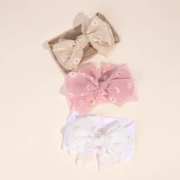 3Pcs Baby Wide Elastic Headband Infant Large Bow Head Band Flower Print Soft Stretchy Wide Hairband For Toddler Hair Accessories