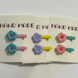 2025 New 2Pcs/Set Floral Shiny Side Clips Polka Dot Flowers Hairpins For Girls Baby Cute Hair Clips Kids Hair Accessories