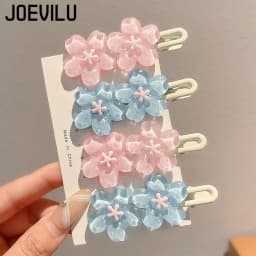 Romantic Pink Cherry Blossom Hair Clip Cute Side Bangs Barrettes for Women Kawaii Hair Accessories Girls Elegant Fashion Hairpin