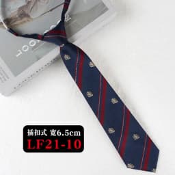 JK Ties Women Casual Striped Lazy Tie Brown Navy Red Polyester Neckties Handmade Lazy Tie Shirt Uniform Knot Free Short Cravat