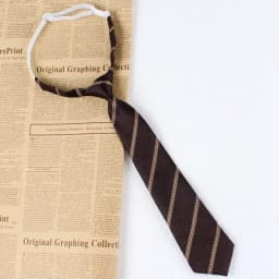JK Ties Women Casual Striped Lazy Tie Brown Navy Red Polyester Neckties Handmade Lazy Tie Shirt Uniform Knot Free Short Cravat