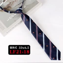 JK Ties Women Casual Striped Lazy Tie Brown Navy Red Polyester Neckties Handmade Lazy Tie Shirt Uniform Knot Free Short Cravat