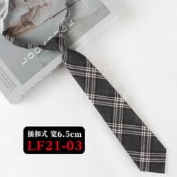 JK Ties Women Casual Striped Lazy Tie Brown Navy Red Polyester Neckties Handmade Lazy Tie Shirt Uniform Knot Free Short Cravat
