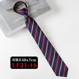 JK Ties Women Casual Striped Lazy Tie Brown Navy Red Polyester Neckties Handmade Lazy Tie Shirt Uniform Knot Free Short Cravat