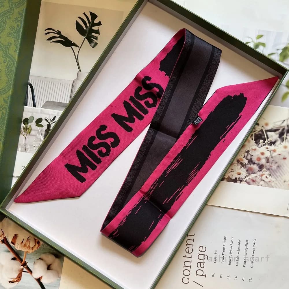 Nordic Tarot New Plain Hand-painted Letters Women's Decorative Streamer Tied Bag Ribbon Small Scarf Wholesale Bags for Women