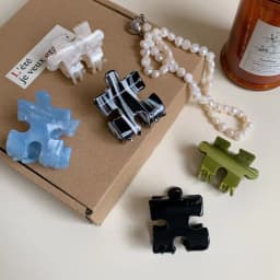 1pc New Korean style hair clip puzzle shaped gripper, small shark clip, high-end block gripper