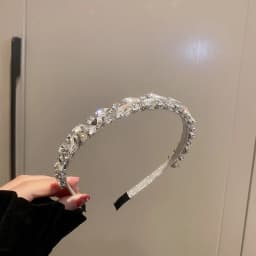 Star Leaves Rhinestones Headbands for Women Imitation Pearl Multi-layer Hollow Hair Hoop French Elegant Dedicate Party Tiaras V1