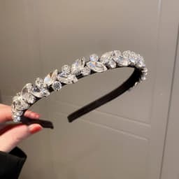 Star Leaves Rhinestones Headbands for Women Imitation Pearl Multi-layer Hollow Hair Hoop French Elegant Dedicate Party Tiaras V1