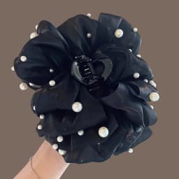 New Hair Claw For Women Large Pearl Pearl Bow Gauze Shark Gripper Claw Elegant Exquisite Updo Hair Clip Girls Hair Accessories