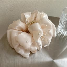 New Hair Claw For Women Large Pearl Pearl Bow Gauze Shark Gripper Claw Elegant Exquisite Updo Hair Clip Girls Hair Accessories