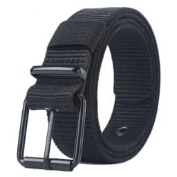 Men's Belt Porous Canvas Pin Buckle Leather Belt Outdoor Sports Tactics Belt Women's Trendy Eyelet Belt with Jeans Belt Women