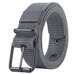 Men's Belt Porous Canvas Pin Buckle Leather Belt Outdoor Sports Tactics Belt Women's Trendy Eyelet Belt with Jeans Belt Women