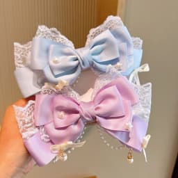 Lolita Girl Bow Hair Clips Headwear Hairpins Hair Accessories Pink Claw Hair Clip Sweetg Srtyle Kawaii Hair Accesorios Jk Clips