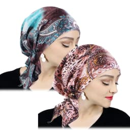 Women Satin Pre-tied Turban Newly Paisley Pattern Muslim Headband Soft Flexib Hair Scarf Chemo Cap Leadies Head Wrap Bandana