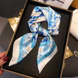 Fashion Paisley Print Luxury Brand Silk 70cm Square Scarf Women Satin Shawls Neckerchief Wrap Scarves Bandana Hair Hjiab Floral