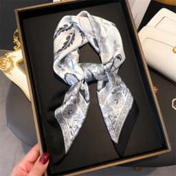 Fashion Paisley Print Luxury Brand Silk 70cm Square Scarf Women Satin Shawls Neckerchief Wrap Scarves Bandana Hair Hjiab Floral