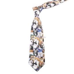 Men's Vintage Imitation Silk Ties 8cm Animal Mathematical Formula Architecture Retro Printing Necktie Party Suit Shirt Accessory