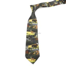 Men's Vintage Imitation Silk Ties 8cm Animal Mathematical Formula Architecture Retro Printing Necktie Party Suit Shirt Accessory