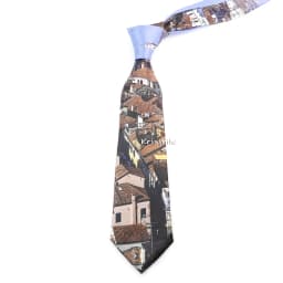 Men's Vintage Imitation Silk Ties 8cm Animal Mathematical Formula Architecture Retro Printing Necktie Party Suit Shirt Accessory
