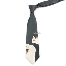 Men's Vintage Imitation Silk Ties 8cm Animal Mathematical Formula Architecture Retro Printing Necktie Party Suit Shirt Accessory