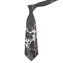 Men's Vintage Imitation Silk Ties 8cm Animal Mathematical Formula Architecture Retro Printing Necktie Party Suit Shirt Accessory