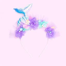 Mermaid Hairband Purple Kids Hair Hoop Sequins Fairy Princess Angel Wand Sticks Children's Dress Up Headdress Accessories