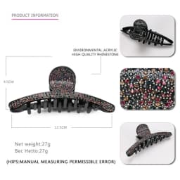 Luxury Spark Rhinestones Hair Claw Clip for Women Girls Charming Handmade Hair Jewelry Ornament Accessory - Office Career Party