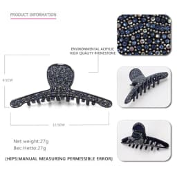 Luxury Spark Rhinestones Hair Claw Clip for Women Girls Charming Handmade Hair Jewelry Ornament Accessory - Office Career Party