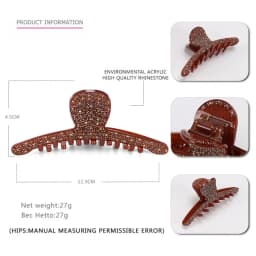 Luxury Spark Rhinestones Hair Claw Clip for Women Girls Charming Handmade Hair Jewelry Ornament Accessory - Office Career Party