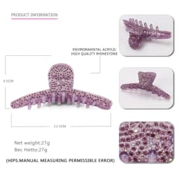 Luxury Spark Rhinestones Hair Claw Clip for Women Girls Charming Handmade Hair Jewelry Ornament Accessory - Office Career Party