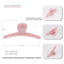Luxury Spark Rhinestones Hair Claw Clip for Women Girls Charming Handmade Hair Jewelry Ornament Accessory - Office Career Party