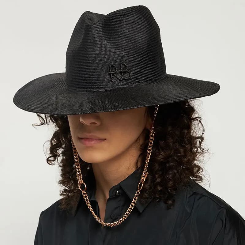 Summer Fedora Hat Metal Chain Beach Hats Customized New English Letter Hats For Men And Women Panama Punk Hats Derby Party Hat