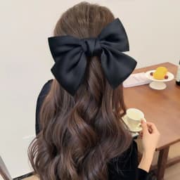 Fashion Large Ribbon Bow Hair Clips For Women Trendy Satin Bowknot Hairpins Cute Ponytail Barrettes Ladies Hair Accessories Gift