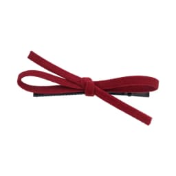Side suede red bow bangs hairpin forehead headdress women's word clip edge clip autumn and winter 2024 new