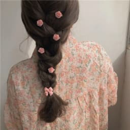 5PCS Pink Girl Cute Series Honey Peach Rose Flower Hair Clip Hair Card Sweet Wind Camellia Lace Bow Headpiece Hair Accessories