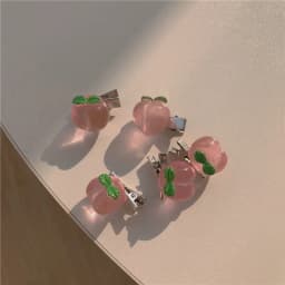 5PCS Pink Girl Cute Series Honey Peach Rose Flower Hair Clip Hair Card Sweet Wind Camellia Lace Bow Headpiece Hair Accessories