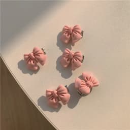 5PCS Pink Girl Cute Series Honey Peach Rose Flower Hair Clip Hair Card Sweet Wind Camellia Lace Bow Headpiece Hair Accessories