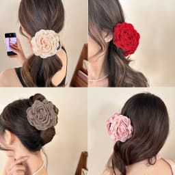 1/2/6pcs Stereoscopic Rose Flower Hair Clip Fpr Women Elegant Back of The Head Hair Shark Clip Fashionable Girl Hair Accessories