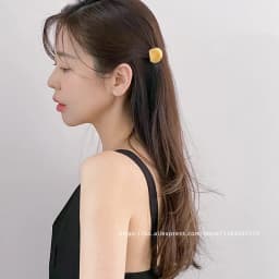 Cute little bear ear clip~Korea France simple round hair clip, small bangs clip, side clip