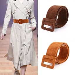 Fashion Women Velvet Belts Jeans Retro Wild Waistbands Strap Square Pin Buckles Belts