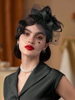 1PCS Fascinators Hats 20s 50s Hat Pillbox Hat Tea Party Headwear With Veil For Girls And Women