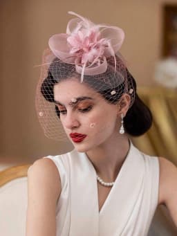 1PCS Fascinators Hats 20s 50s Hat Pillbox Hat Tea Party Headwear With Veil For Girls And Women