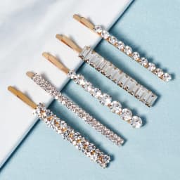 5PK/Set Rhinestone One Word Hair Clip Simple Everyday Hair Pins for Women and Girls Fashion Jewelry Hair Accessories