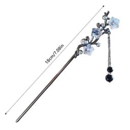 Elegant Flower Hair Sticks Forks Hair Clips Beads Chain Pendant Headpieces Women Retro Chinese Hair Accessories
